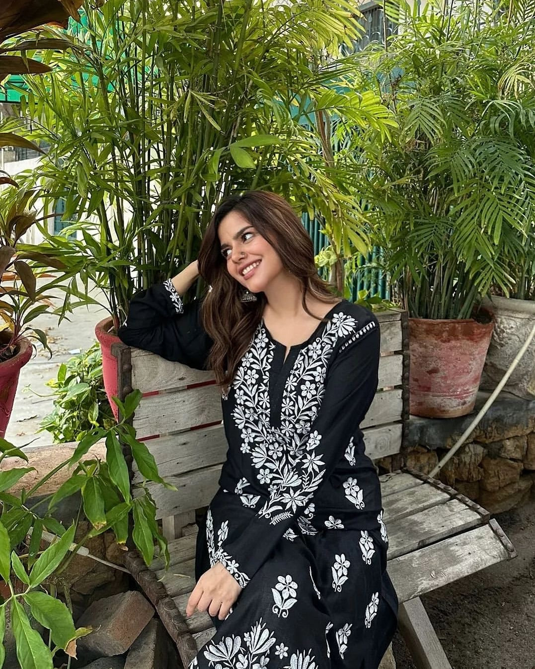 Black Indian embroidered kurti🌸